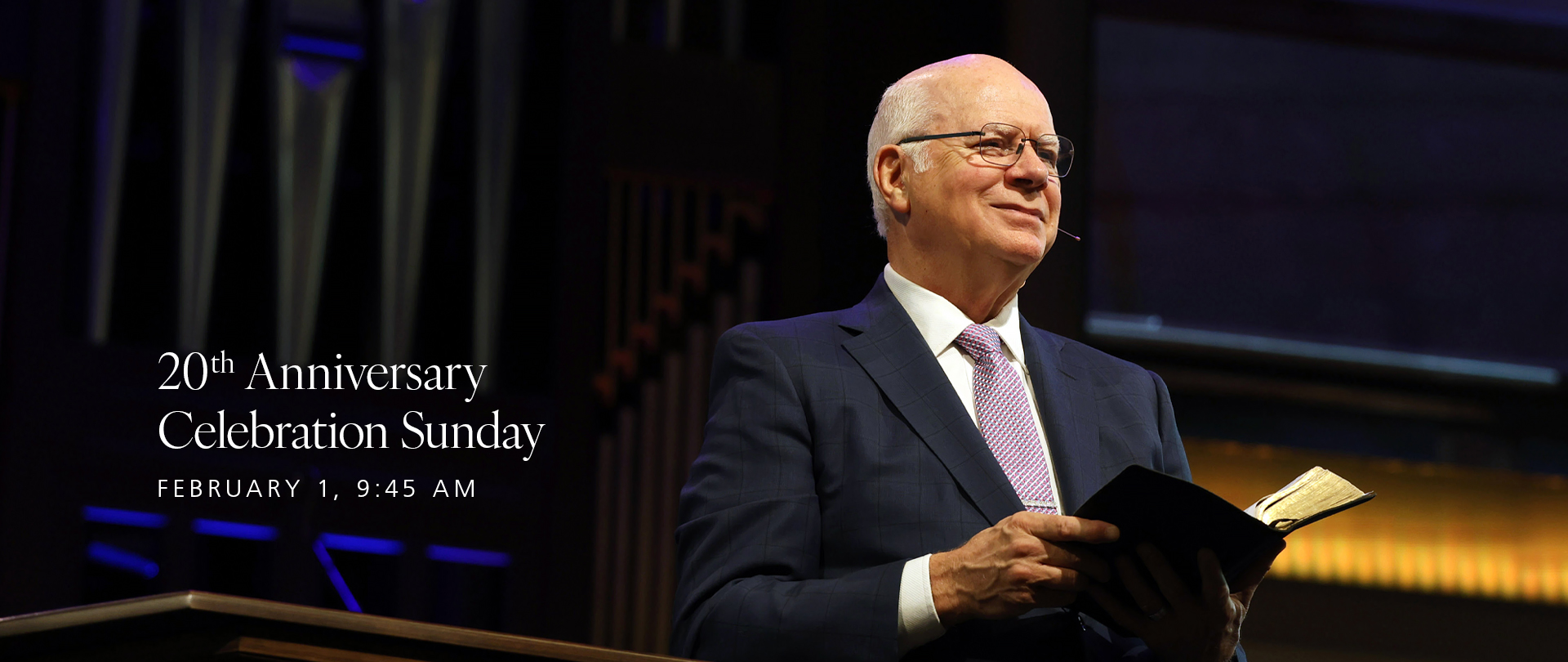 <p>20th Anniversary Celebration<br />
<em>Honoring John &amp; Gudny Munro</em><br />
Sunday, February 1, 9:45 AM</p>
